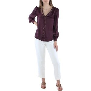 Vince Camuto Studded Blouse Plum Size L